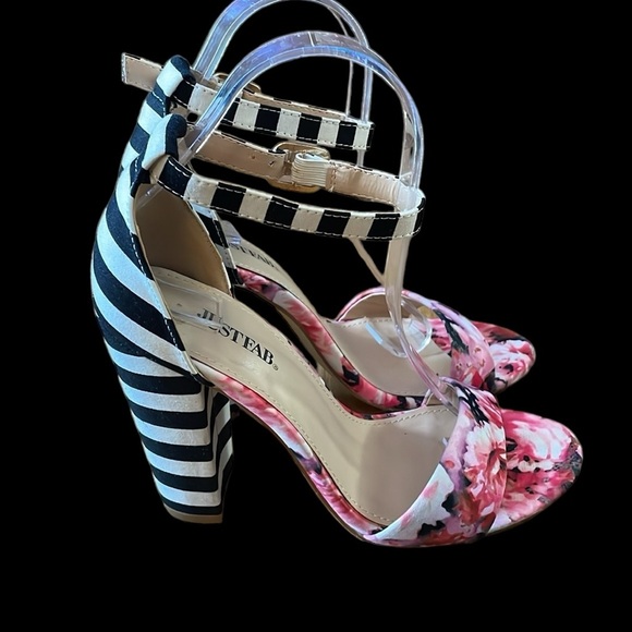 Just Fab Lena Floral and Zebra Print Fabric Upper Sandals Size 8 - Picture 5 of 16